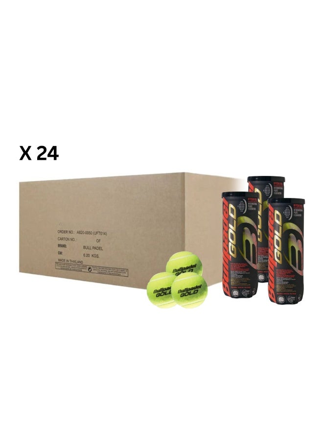 Bullpadel Gold Padel Balls Box (24 cans) - Image 1